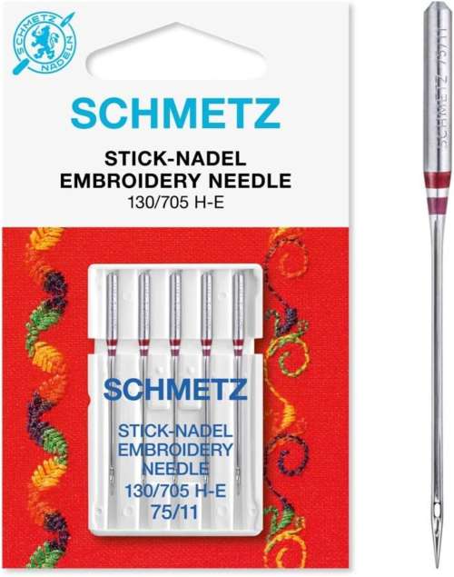 Sticknadeln 130/705 H-E Flachkolben für Brother PR