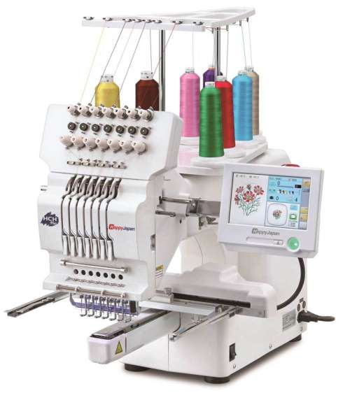 Happy Japan 7 Nadeln Stickmaschine HCH-701P | Inkl. Hoopmaster Starter Paket | Power-Paket-Preise